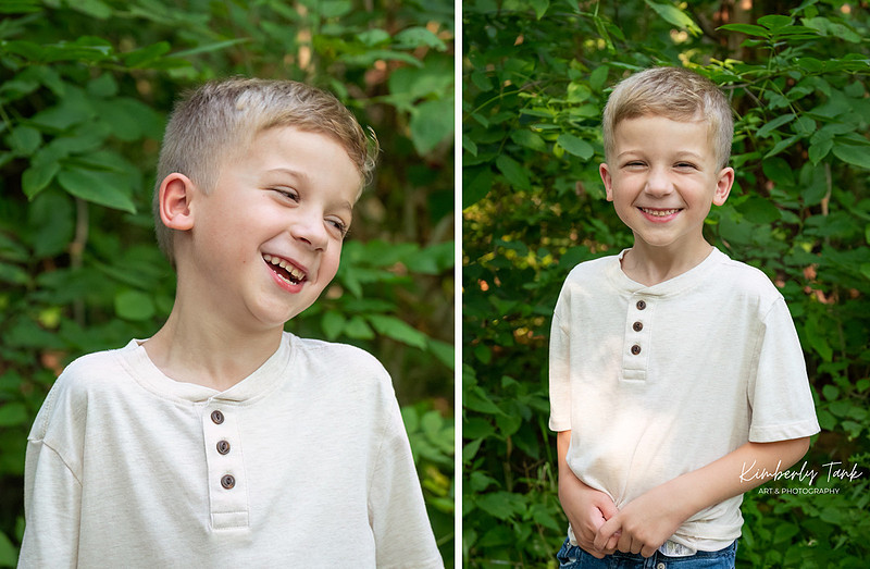 Individual portraits of a young boy during a multiples family photography session