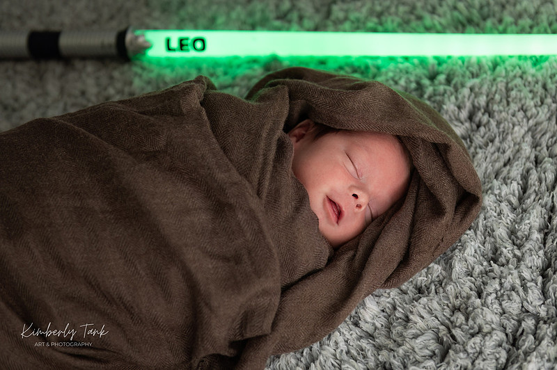 In-home newborn photography Space Coast Florida baby boy in Star Wars themed nursery
