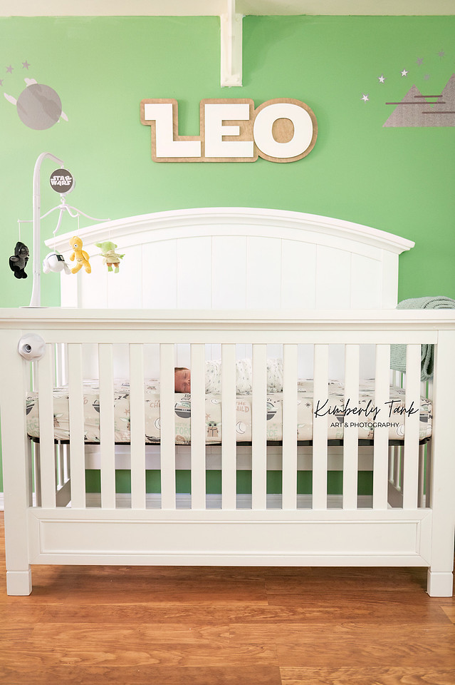 In-home newborn photography Space Coast Florida baby boy in Star Wars themed nursery
