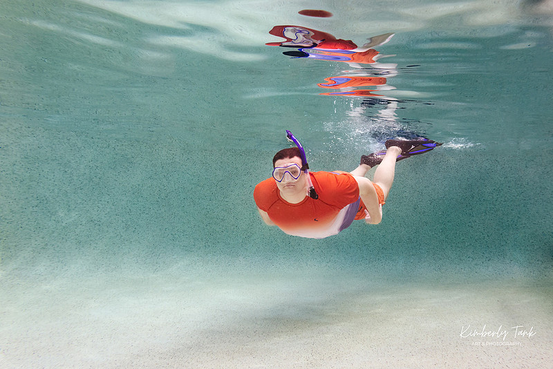 underwater high school senior boy